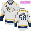 WoNashville Predators #58 Dante Fabbro Valkoinen 2017 Stanley Cup Finals Patch Ommeltu NHL Reebok Jääkiekko Paita – Miesten