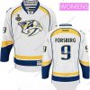 WoNashville Predators #9 Filip Forsberg Valkoinen 2017 Stanley Cup Finals Patch Ommeltu NHL Reebok Jääkiekko Paita – Miesten