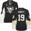 WoPittsburgh Penguins #19 Beau Bennett Musta Maajoukkue Color 2017 Stanley Cup NHL Finals Patch Paita – Miesten