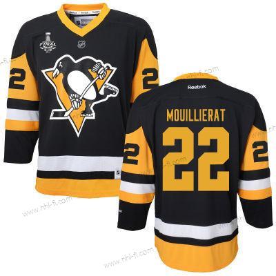 WoPittsburgh Penguins #22 Kael Mouillierat Musta With Keltainen 2017 Stanley Cup NHL Finals Patch Paita – Miesten