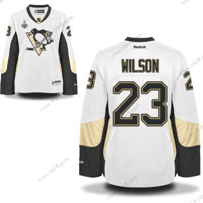 WoPittsburgh Penguins #23 Scott Wilson Valkoinen Road 2017 Stanley Cup NHL Finals Patch Paita – Miesten