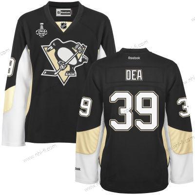 WoPittsburgh Penguins #39 Jean-Sebastien Dea Musta Maajoukkue Color 2017 Stanley Cup NHL Finals Patch Paita – Miesten