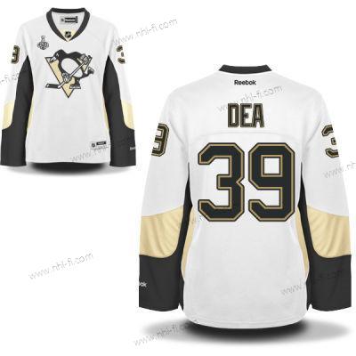 WoPittsburgh Penguins #39 Jean-Sebastien Dea Valkoinen Road 2017 Stanley Cup NHL Finals Patch Paita – Miesten