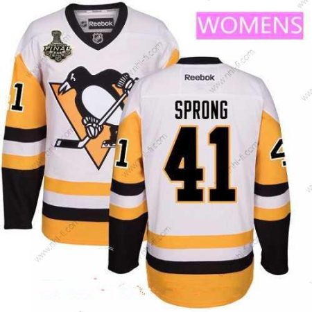 WoPittsburgh Penguins #41 Daniel Sprong Valkoinen Vieras 2017 Stanley Cup Finals Patch Ommeltu NHL Reebok Jääkiekko Paita – Miesten