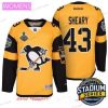 WoPittsburgh Penguins #43 Conor Sheary Keltainen Stadium Series 2017 Stanley Cup Finals Patch Ommeltu NHL Reebok Jääkiekko Paita – Miesten