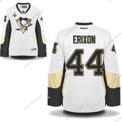 WoPittsburgh Penguins #44 Tim Erixon Valkoinen Road 2017 Stanley Cup NHL Finals Patch Paita – Miesten