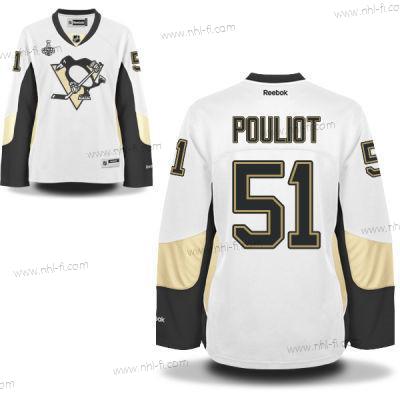 WoPittsburgh Penguins #51 Derrick Pouliot Valkoinen Road 2017 Stanley Cup NHL Finals Patch Paita – Miesten