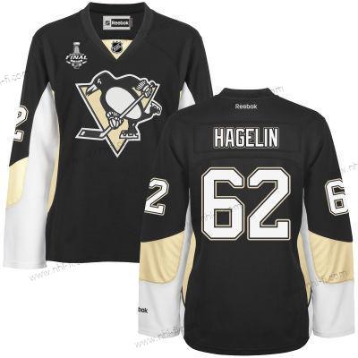 WoPittsburgh Penguins #62 Carl Hagelin Musta Maajoukkue Color 2017 Stanley Cup NHL Finals Patch Paita – Miesten