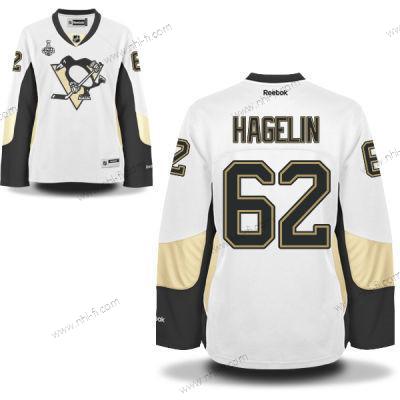 WoPittsburgh Penguins #62 Carl Hagelin Valkoinen Road 2017 Stanley Cup NHL Finals Patch Paita – Miesten