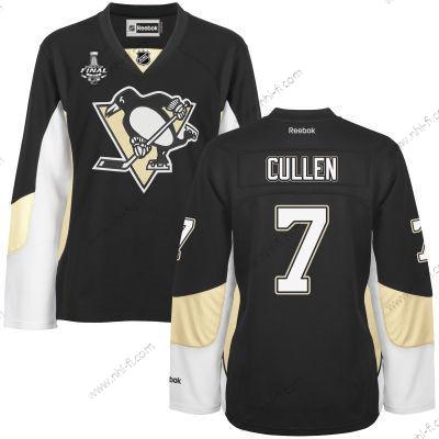 WoPittsburgh Penguins #7 Matt Cullen Musta Maajoukkue Color 2017 Stanley Cup NHL Finals Patch Paita – Miesten