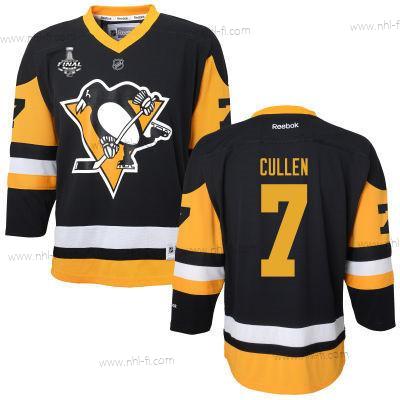 WoPittsburgh Penguins #7 Matt Cullen Musta With Keltainen 2017 Stanley Cup NHL Finals Patch Paita – Miesten