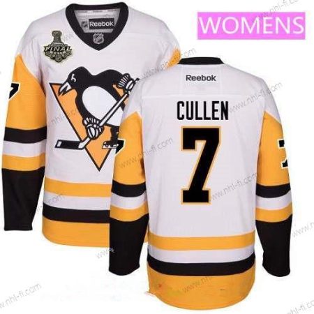 WoPittsburgh Penguins #7 Matt Cullen Valkoinen Vieras 2017 Stanley Cup Finals Patch Ommeltu NHL Reebok Jääkiekko Paita – Miesten