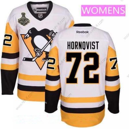 WoPittsburgh Penguins #72 Patric Hornqvist Valkoinen Vieras 2017 Stanley Cup Finals Patch Ommeltu NHL Reebok Jääkiekko Paita – Miesten