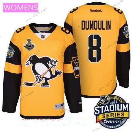 WoPittsburgh Penguins #8 Brian Dumoulin Keltainen Stadium Series 2017 Stanley Cup Finals Patch Ommeltu NHL Reebok Jääkiekko Paita – Miesten