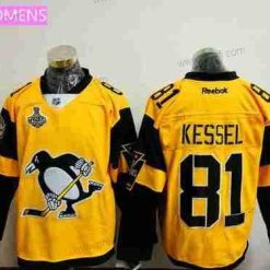 WoPittsburgh Penguins #81 Phil Kessel Keltainen Stadium Series 2017 Stanley Cup Finals Patch Ommeltu NHL Reebok Jääkiekko Paita – Miesten