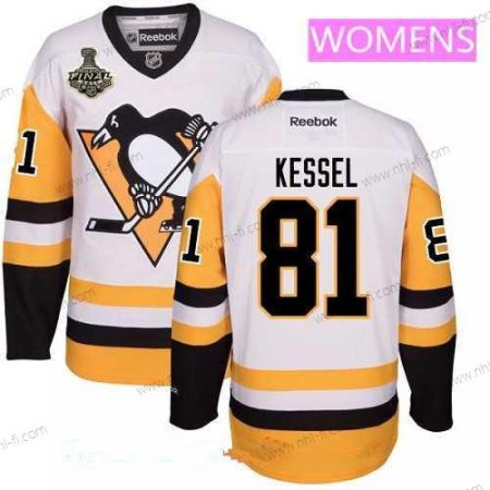 WoPittsburgh Penguins #81 Phil Kessel Valkoinen Vieras 2017 Stanley Cup Finals Patch Ommeltu NHL Reebok Jääkiekko Paita – Miesten