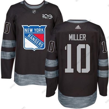 York New York Rangers #10 J.T. Miller Musta 1917-2017 100th Vuosipäivä Ommeltu NHL Paita – Miesten