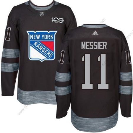 York New York Rangers #11 Mark Messier Musta 1917-2017 100th Vuosipäivä Ommeltu NHL Paita – Miesten