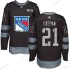 York New York Rangers #21 Derek Stepan Musta 1917-2017 100th Vuosipäivä Ommeltu NHL Paita – Miesten