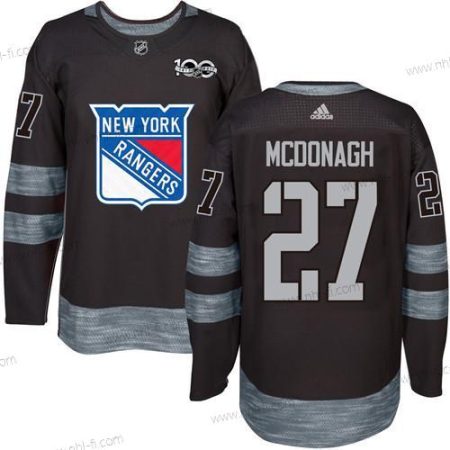 York New York Rangers #27 Ryan Mcdonagh Musta 1917-2017 100th Vuosipäivä Ommeltu NHL Paita – Miesten