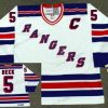 York New York Rangers #5 Barry Beck 1983 CCM Vintage Valkoinen Punainen Sininen Kotiottelu NHL Jääkiekko Paita – Miesten