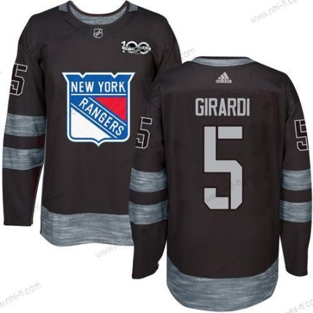 York New York Rangers #5 Dan Girardi Musta 1917-2017 100th Vuosipäivä Ommeltu NHL Paita – Miesten